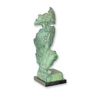 aubaho Escultura de bronce "Speak no Evil", réplica verde, diseño retro, decoración