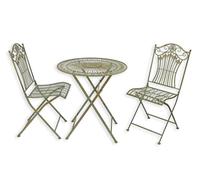 aubaho Juego de mesa de jardín y 2 sillas - Replica verde diseño retro decoración
