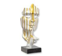 aubaho Máscara de resina «Speak no Evil» - Réplica de color blanco gota diseño retro decoración