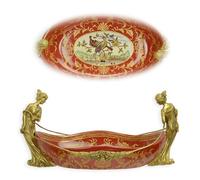 aubaho Un cuenco de porcelana decorado con bronce, réplica de decoración de diseño retro