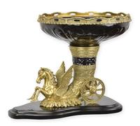 aubaho Una réplica de cuenco de flores de porcelana de bronce con diseño retro