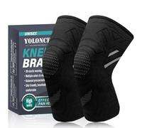 Aubeifou 2PCS Rodillera Deportiva para Unisex, Rodilleras Deportivas, Rodilleras de compresión Transpirable y Antideslizante, Perfecta para Gimnasio, Trekking, Ciclismo, sujeción óptima, Negro, L
