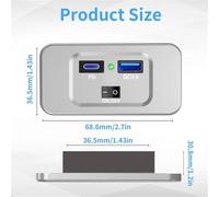 AUBEST Adaptador de Cargador de Coche con Puerto de Carga rápida PD QC3 for Caravana, Autocaravana, Accesorios for Coche(Green Light)