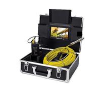 AUBEST Cámara de inspección, Cámara de inspección de tuberías DVR 7 "Monitor HD 1080P 8GB 20/30/50/100M SYANSPAN 23mm IP68 Drenaje Tubería de alcantarillado Endoscopio Industrial(150 m,23mm DVR)