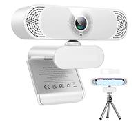 AUBEST Cámara Web, Cámara Web 4K for PC Cámara Web con micrófono con cancelación de Ruido/Cubierta de privacidad/Trípode Cámara Web USB for computadora Oficina