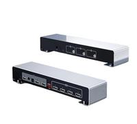 AUBEST Conmutador de vídeo, Divisor de vídeo de Matriz 4K, 4 entradas, 2 Salidas, con Amplificador óptico de 3,5mm 7,1, Extractor de