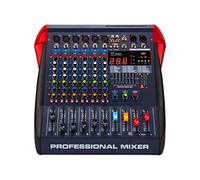 AUBEST Mezclador de DJ, Mezclador de 6 Canales, grabación por computadora, Banda de KTV en Vivo en casa, Puesta en Escena, USB, reproducción de MP3, Mezclador de Sonido DJ, Decks de DJ