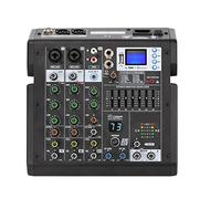 AUBEST Mezclador de DJ, Serie 4 Canales 99 Efectos 7 Bandas EQ USB Reproducir y Grabar DJ Party School Sound Mixer, Decks de DJ