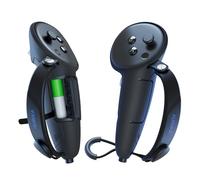 Aubika Funda para mando de Meta Quest 3S y Oculus Quest 3 con tapa de apertura de batería, protector VR (negro)