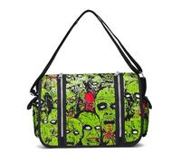 Aublinto Bolso de Cráneo de Mujer Gran Capacidad Gótico Bolso de Hombro Tachonado Doctor Bolso de Calavera Bolsa de Lona Ligero Correa Ajustable con Cremallera y Bolsillos, verde, talla única