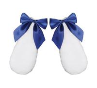 Aublinto Bonita diadema para el pelo, horquilla, anime, disfraz de Halloween, horquillas hechas a mano, orejas de conejo de peluche con lazo, pinzas laterales de dibujos animados, tocado azul oscuro,