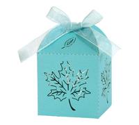 Aublinto Candy Pequeñas Cajas de Regalo Candy Navidad Fiesta Boda 50 UNIDADES Hoja de Arce Australiana Hueco Candy Box Danke Candy Pack Animal Forma 5x5x8cm Papel/Cartón Azul