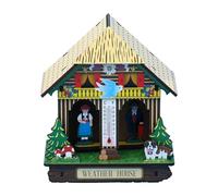 Aublinto Casa meteorológica de la Selva Negra, estación meteorológica analógica, casa de madera, chalet, barómetro, termómetro, higrómetro, bosque, clima, adornos para colgar en la pared, decoración