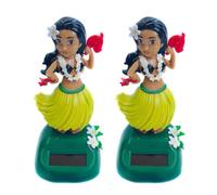 Aublinto Coche salpicadero bailarina hawaiana mini hawaiana Dashboard Doll Hawaii Hula Girl Posing Hawaiian Bailarina Decoración Hawaiana Dashboard Muñeca para salpicadero, amarillo, talla única,