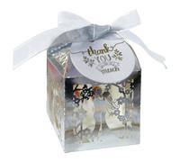 Aublinto DIY Party Geschenkbox Candy Geschenkbox Vogelkäfig-Design Hochzeit Taufe Gastgeschenk 50 Stück Elegante Candy Box Hohl Valentine Behandeln Box Hochzeit 5x5x8cm Papier Box Dark Silber