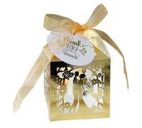 Aublinto DIY Party Geschenkbox Candy Geschenkbox Vogelkäfig-Design Hochzeit Taufe Gastgeschenk 50 Stück Elegante Candy Box Holl Valentine Behandeln Box Hochzeit 5x5x8cm Papier