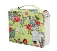 Aublinto Estuche premium Oxford con cremallera para lápices, estuche grande, elástico, 120 compartimentos, estuche portátil, color marrón café, verde, talla única