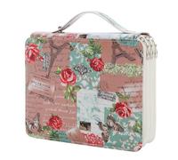 Aublinto Estuche premium Oxford con cremallera para lápices, estuche grande, elástico, 120 compartimentos, estuche portátil, color marrón café, Rosa., talla única