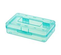 Aublinto Estuche transparente rígido de gran capacidad, estuche de plástico para lápices para niños y niños, escuela, aula, tipo 1, verde, talla única