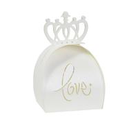 Aublinto Regalos de boda caja de dulces 50 unids elegante melocotón rosa corona corte hueco boda favor caja amor chocolate caramelo caja de papel en stock beige