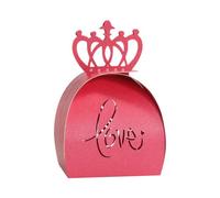 Aublinto Regalos de boda caja de dulces 50 unids elegante melocotón rosa corona corte hueco boda favor caja amor chocolate caramelo caja de papel en stock rojo