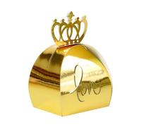 Aublinto Regalos de boda caja de dulces 50 unids elegante melocotón rosa corona corte hueco boda favor caja amor chocolate caramelo caja de papel en stock oscuro dorado