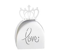 Aublinto Regalos de boda caja de dulces 50 unids elegante melocotón rosa corona corte hueco boda favor caja amor chocolate caramelo caja de papel en stock blanco