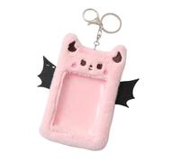 Aublinto Tarjetero de peluche lindo soporte para tarjetas fotográficas difusa felpa Kpop soporte para tarjetas de fotos lindo alas de animales dibujos animados animal de peluche funda transparente
