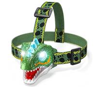 Aubllo Linterna frontal LED de dinosaurio con diadema ajustable para niños y niñas, 3 modos de iluminación, perfecta para camping, senderismo y lectura, a partir de 3 a 12 años