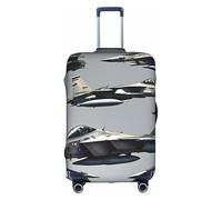 Aubnva Aircraft Fighter Jets - Funda protectora de equipaje de viaje lavable para viajes y ocio, White, L