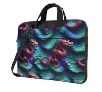 Aubnva Bolsa de trabajo con estampado de escamas de dragón mágico en 3D, ligera, versátil, elegante y funcional, para mujer y hombre, Black, 15.6 inch