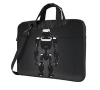 Aubnva Bolsa de trabajo ligera y versátil con estampado de robot negro, elegante y funcional, para mujer y hombre, Black, 14 inch