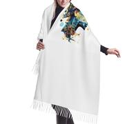 Aubnva Bufanda con flecos con estampado de cerebro de inteligencia artificial para mujer, elegante, elegante, cálida, suave, para otoño, invierno, vacaciones, chal