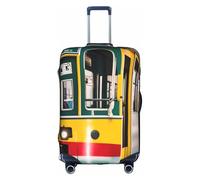 Aubnva Funda protectora de equipaje de viaje lavable con estampado de tranvía de Lisboa, protector personalizado para negocios y ocio, blanco, S