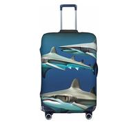 Aubnva Hammerhead Sharks - Funda de equipaje de viaje lavable con estampado de tiburones, protector de maleta personalizado para negocios y ocio, White, M