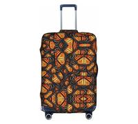 Aubnva Heaps of Orange - Funda protectora de equipaje de viaje, lavable, con estampado de mariposas monarca y mariposas, personalizable para negocios y ocio, White, L