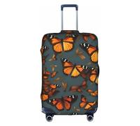 Aubnva Heaps of Orange - Funda protectora de equipaje de viaje, lavable, con estampado de mariposas monarca y mariposas, personalizable para negocios y ocio, White, S