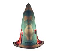 Aubnva Inglaterra Reino Unido Retro Londres impresión telefónica unisex capa con capucha variedad Halloween cosplay carnaval cómoda bata elegante