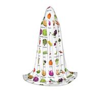 Aubnva Introducción de varios estampados de vegetales, capa con capucha, unisex, variedad de Halloween, cosplay, carnaval, cómoda y elegante