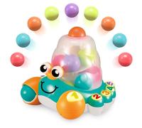 AUBY Juguete Bebé 1 Año Cangrejo Interactivo Lanza Pelotas, Juguete Educativo con 3 Modos Juego Aprendizaje y Quiz, Luces y Sonidos, Aprender Números y Contar, 12 Meses+