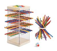Aubzy Juego Educativo Montessori con 43 palitos de Madera y Dados. Desarrolla motricidad Fina y Habilidades matemáticas para niños 3-6 años. Ideal para Viajes y Regalos.