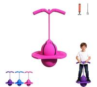 Aubzy Pallone Saltellante per Bambini & Adulti, Pogo Pallone con Maniglia & Pompa, Antiscivolo Pallone Equilibrio Interno Esterno, Sport Gioco Fitness Allenamento Salto, Portata 300kg (Pink)