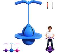 Aubzy Pallone Saltellante per Bambini & Adulti, Pogo Pallone con Maniglia & Pompa, Antiscivolo Pallone Equilibrio Interno Esterno, Sport Gioco Fitness Allenamento Salto, Portata 300kg (Blue)