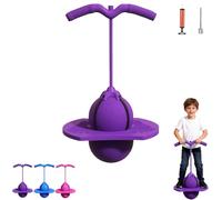 Aubzy Pallone Saltellante per Bambini & Adulti, Pogo Pallone con Maniglia & Pompa, Antiscivolo Pallone Equilibrio Interno Esterno, Sport Gioco Fitness Allenamento Salto, Portata 300kg (Purple)