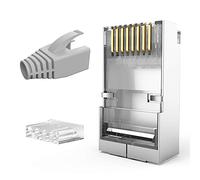 AUCAS Conector blindado RJ45 Enchufes RJ45 Conectores Cat6 FTP Chapado en oro 8P8C Extremos Cable Ethernet Enchufe modular engarzado para cable trenzado de alambre sólido (paquete de 50)