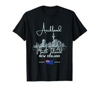 Auckland Nueva Zelanda Isla Norte Paisaje Urbano Skyline Bandera Camiseta