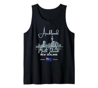 Auckland Nueva Zelanda Isla Norte Paisaje Urbano Skyline Bandera Camiseta sin Mangas
