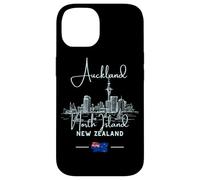 Auckland Nueva Zelanda Isla Norte Paisaje Urbano Skyline Bandera Carcasa para iPhone 14