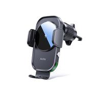 Auckly Cargador Inalámbrico Coche de 15W, [Agarre Automático 270°], Soporte Movil Coche Cargador, Rejilla de Ventilación, para iPhone 11 12 13 14 15 16 & Samsung S22 S23 S24, Carga Rápida, Negro