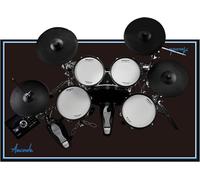 Aucuda Alfombra de tambor, 120 x 140 cm, antideslizante, insonorizada, almohadilla de práctica para batería eléctrica, alfombra absorbente de sonido para verano al aire libre, juego de batería de jazz